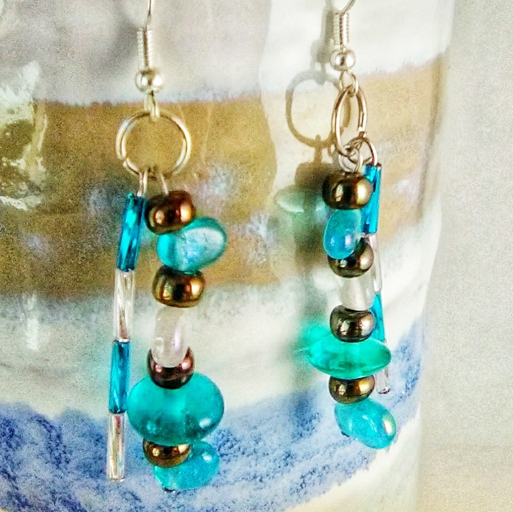 Summery Beaded Drop Earrings